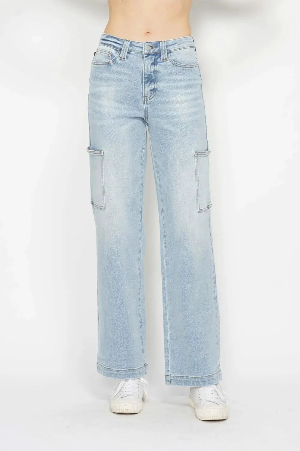 Judy Blue Full Size High Waist Straight Cargo Jeans - Image 1