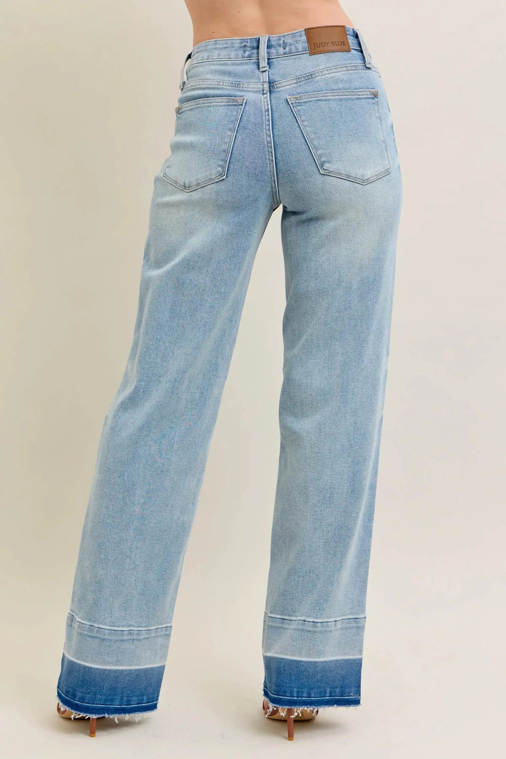 Judy Blue Full Size Mr Release Hem Wide Leg Jeans Plus Size - Image 6