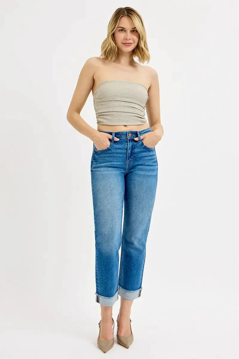 RISEN Full Size High Rise Boyfriend Fit Ankle Jeans Plus SIze - Image 6