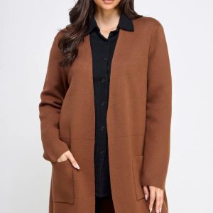 Basic Soft Long Line Open Front Sweater Cardigan - Image 2