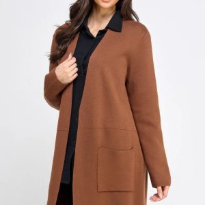 Basic Soft Long Line Open Front Sweater Cardigan - Image 3