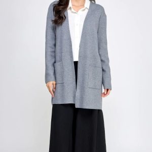 Basic Soft Long Line Open Front Sweater Cardigan - Image 2