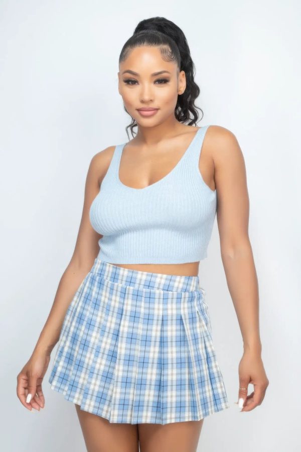 Crop Tank Top & Cardigan Sweater Set