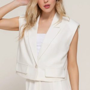Lapel Collar W/shoulder Pads Vest - Image 1