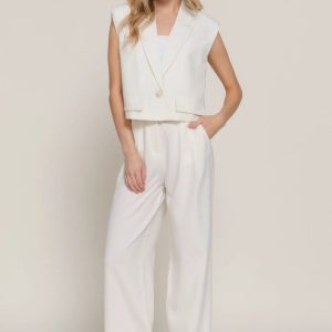 Lapel Collar W/shoulder Pads Vest - Image 2