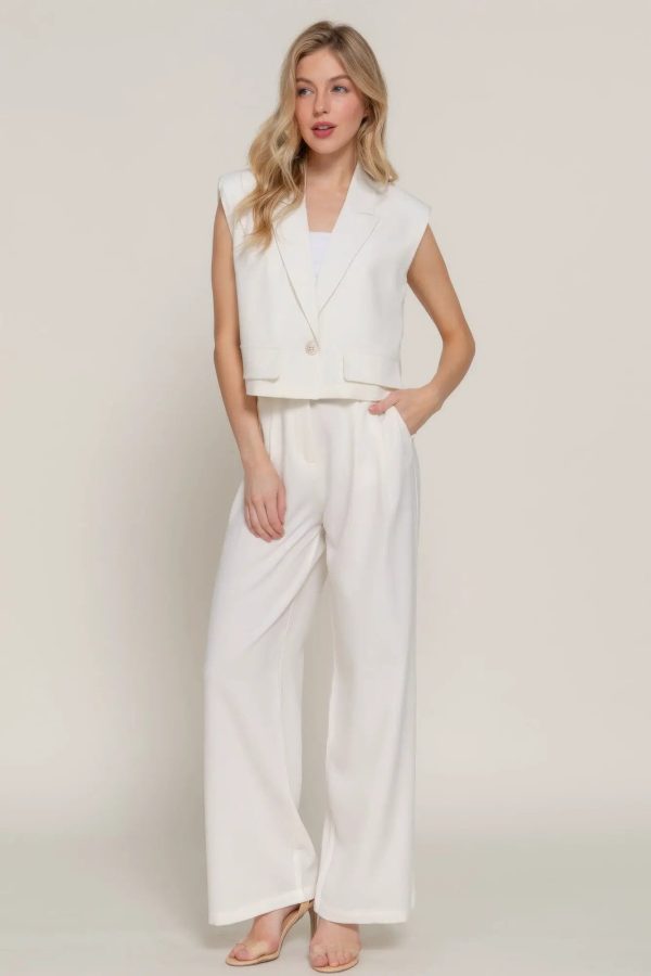 Lapel Collar W/shoulder Pads Vest