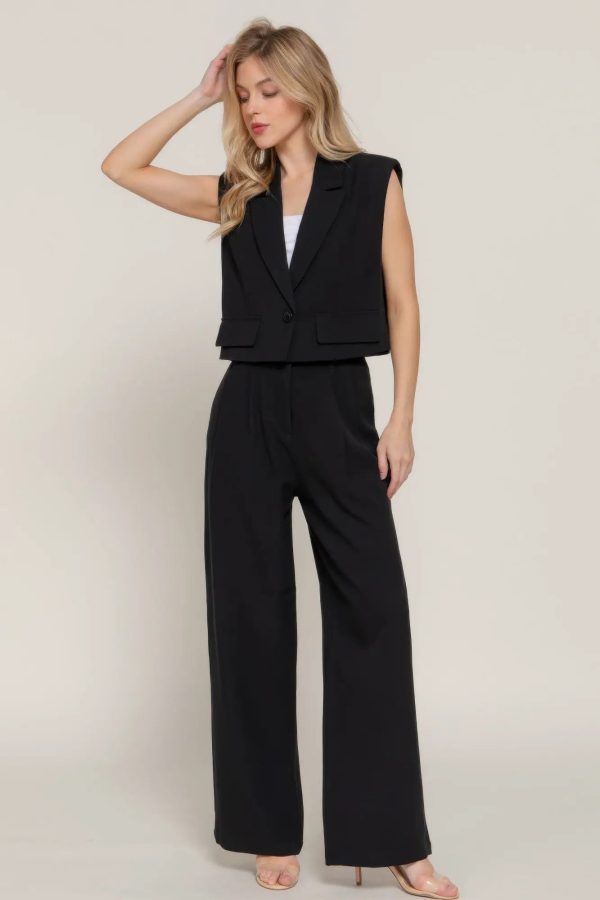 Lapel Collar W/shoulder Pads Vest