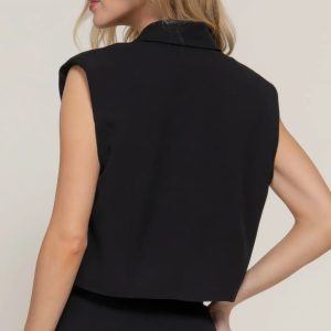 Lapel Collar W/shoulder Pads Vest - Image 4