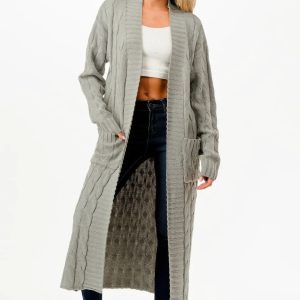 Cable Sweater Long Cardigan - Image 1