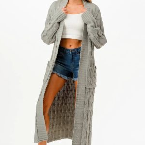 Cable Sweater Long Cardigan - Image 2