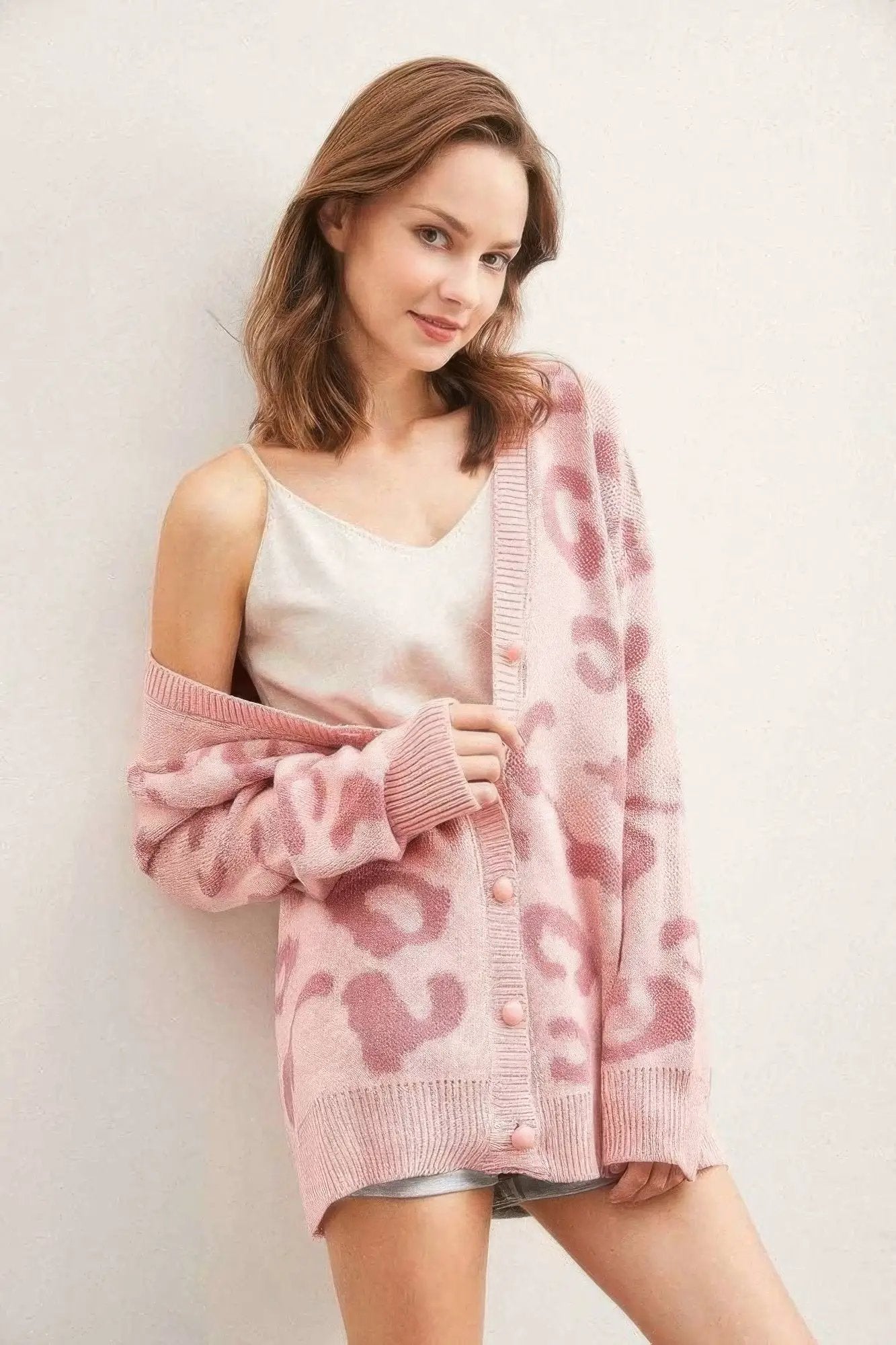 Leopard Button Down Cardigan - Image 1