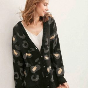 Leopard Button Down Cardigan - Image 1