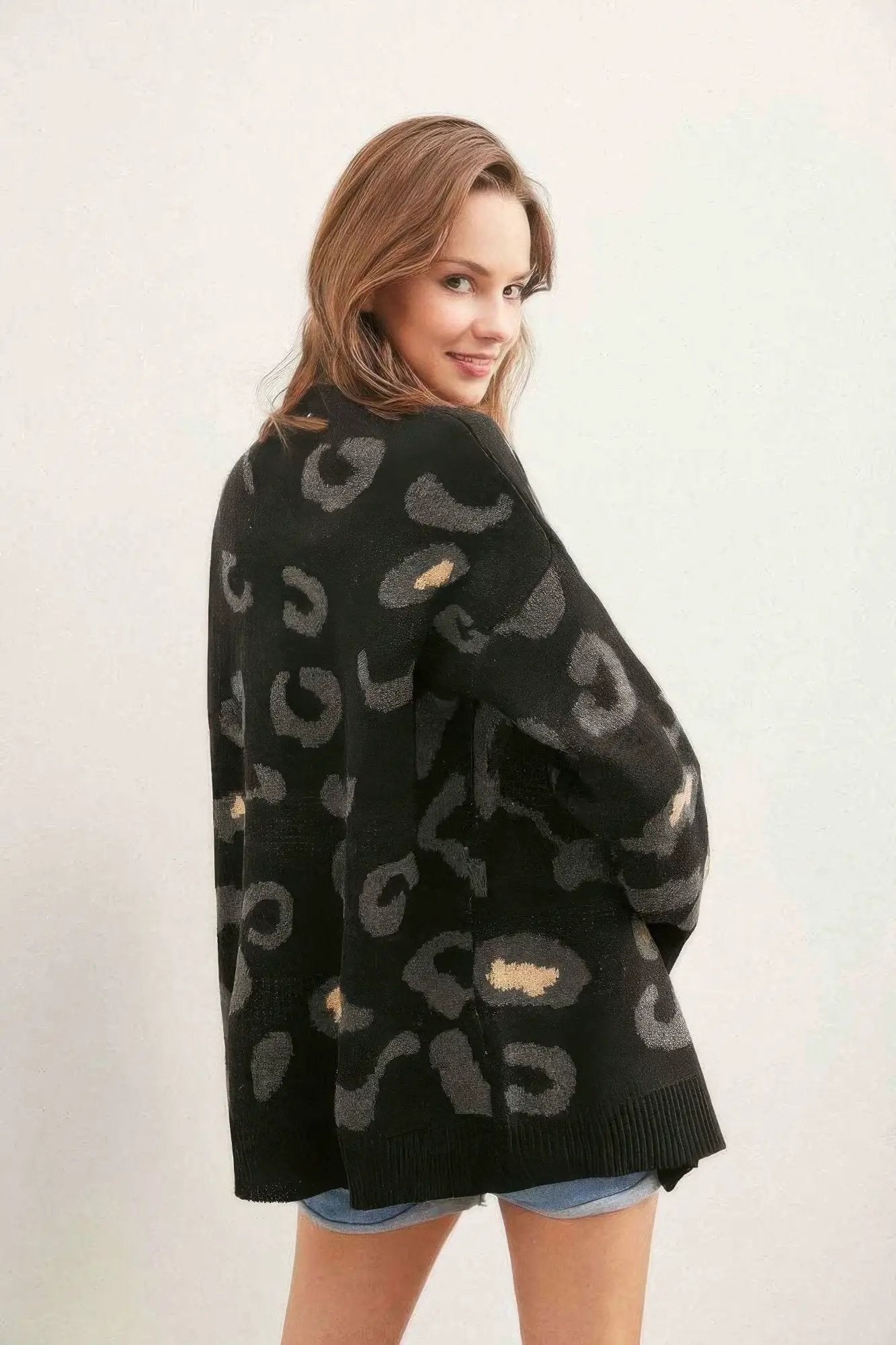 Leopard Button Down Cardigan - Image 3