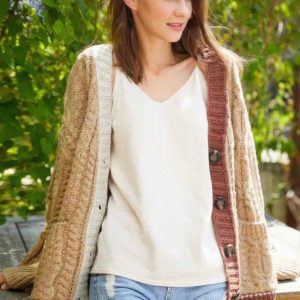 Knit Color Block Cardigan - Image 1