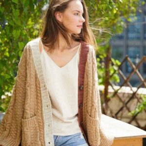 Knit Color Block Cardigan - Image 2
