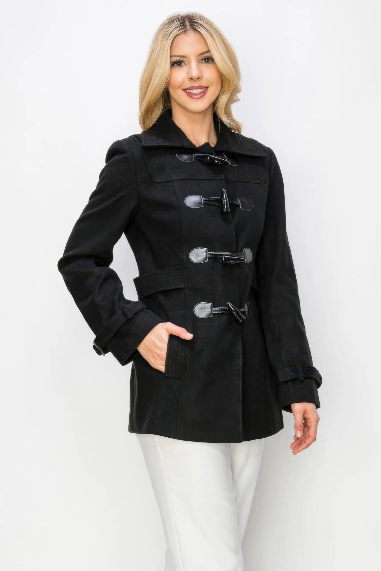 Wool Toggle Button Peacoat With Pockets - Image 5