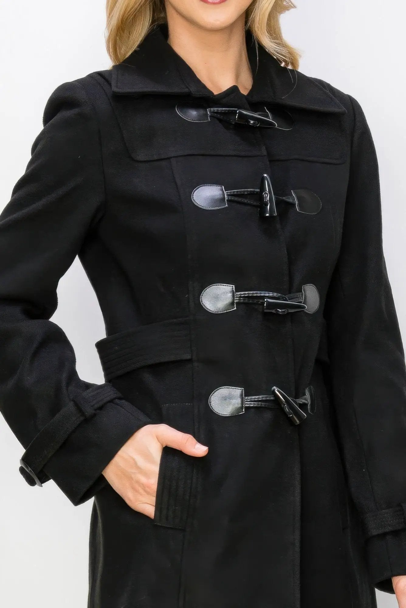Wool Toggle Button Peacoat With Pockets - Image 6
