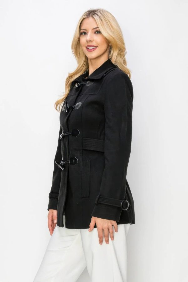Wool Toggle Button Peacoat With Pockets