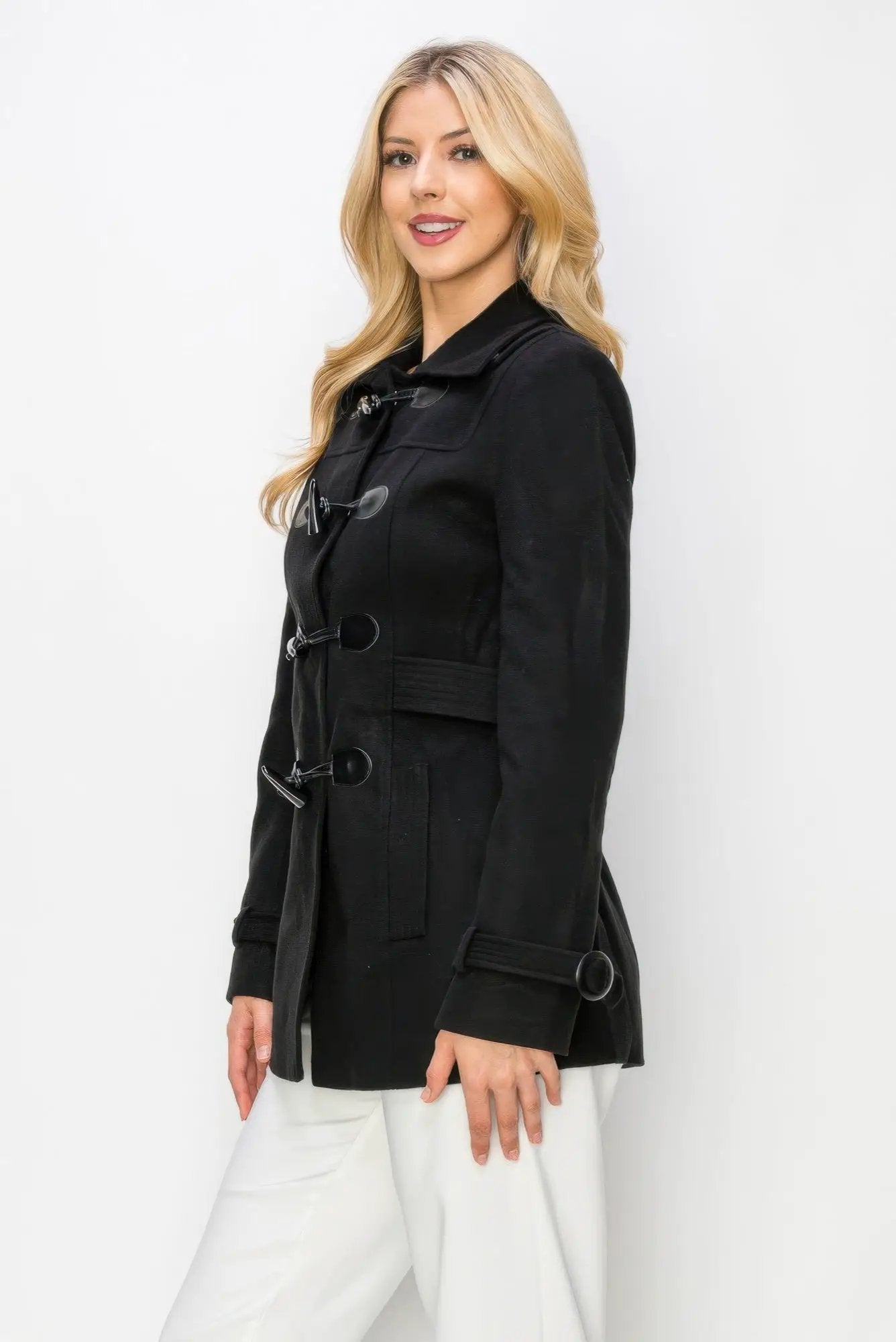 Wool Toggle Button Peacoat With Pockets - Image 7