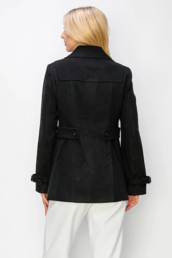 Wool Toggle Button Peacoat With Pockets