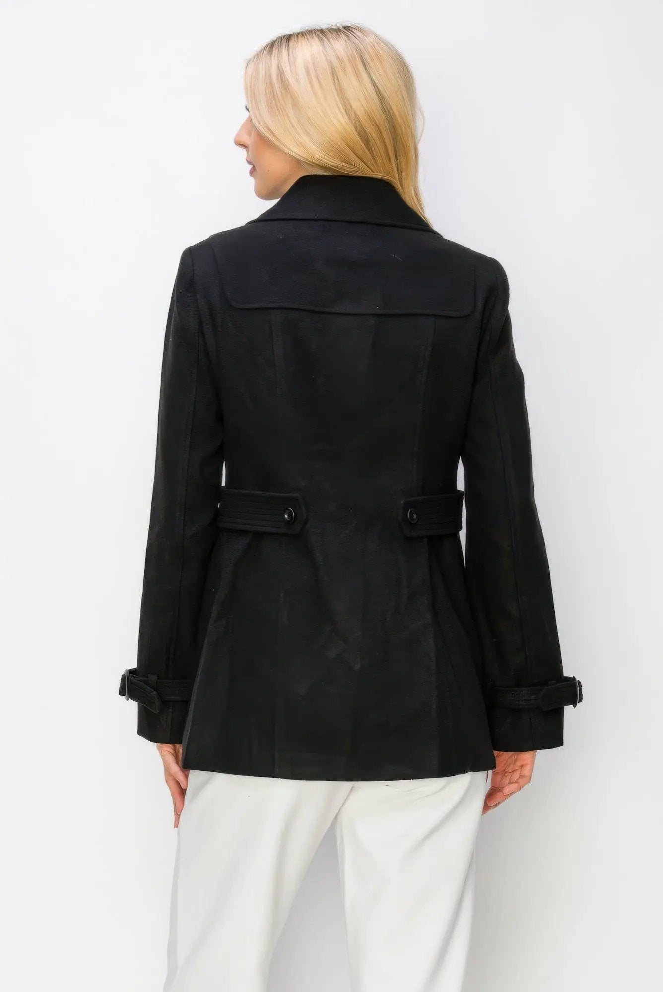 Wool Toggle Button Peacoat With Pockets - Image 9