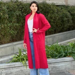 Clover Fine Knit Midi Cardi Cardigan With Pockets - Image 3