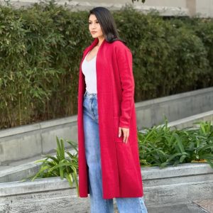 Clover Fine Knit Midi Cardi Cardigan With Pockets - Image 6