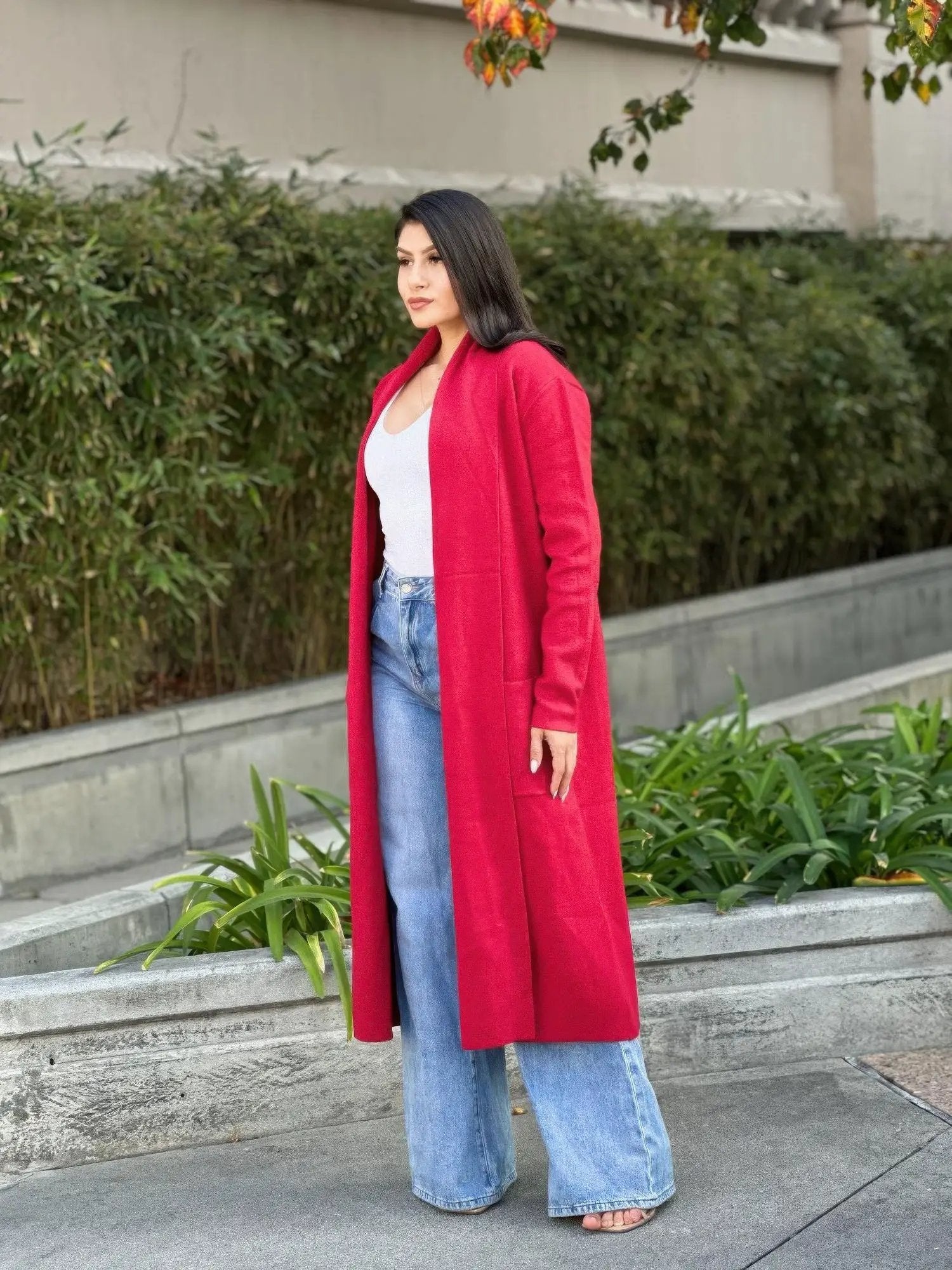 Clover Fine Knit Midi Cardi Cardigan With Pockets - Image 6