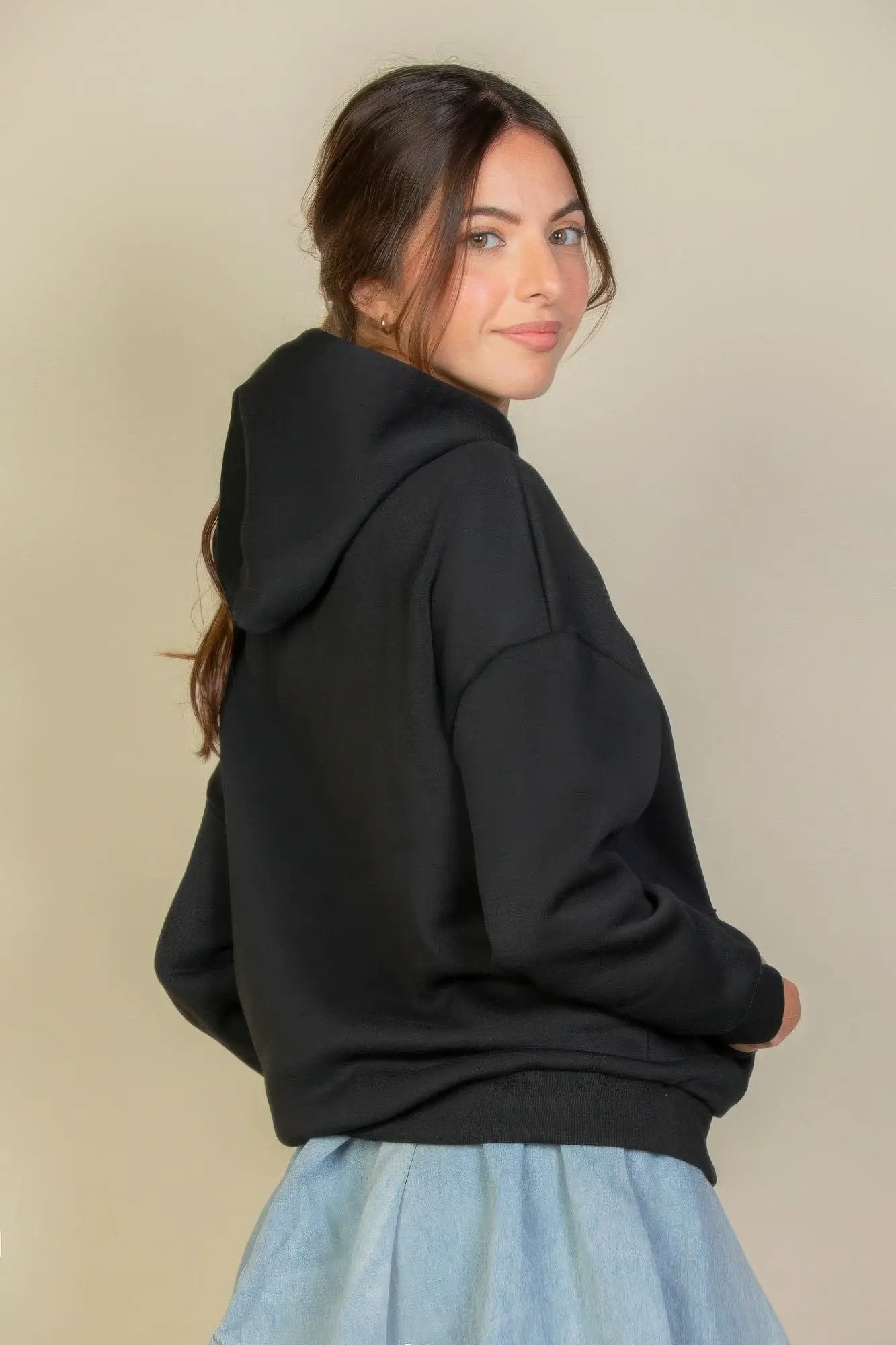 Graphic Kangaroo Pocket Drawstring Hoodie - Image 7