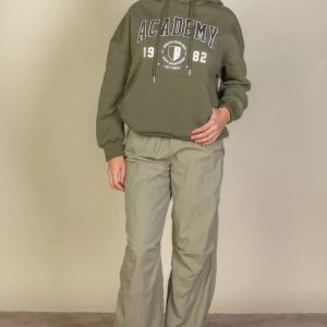 Graphic Kangaroo Pocket Drawstring Hoodie - Image 2