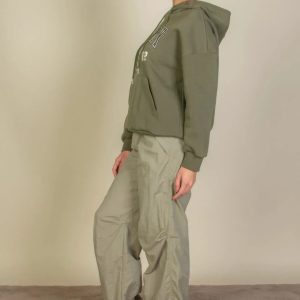 Graphic Kangaroo Pocket Drawstring Hoodie - Image 3