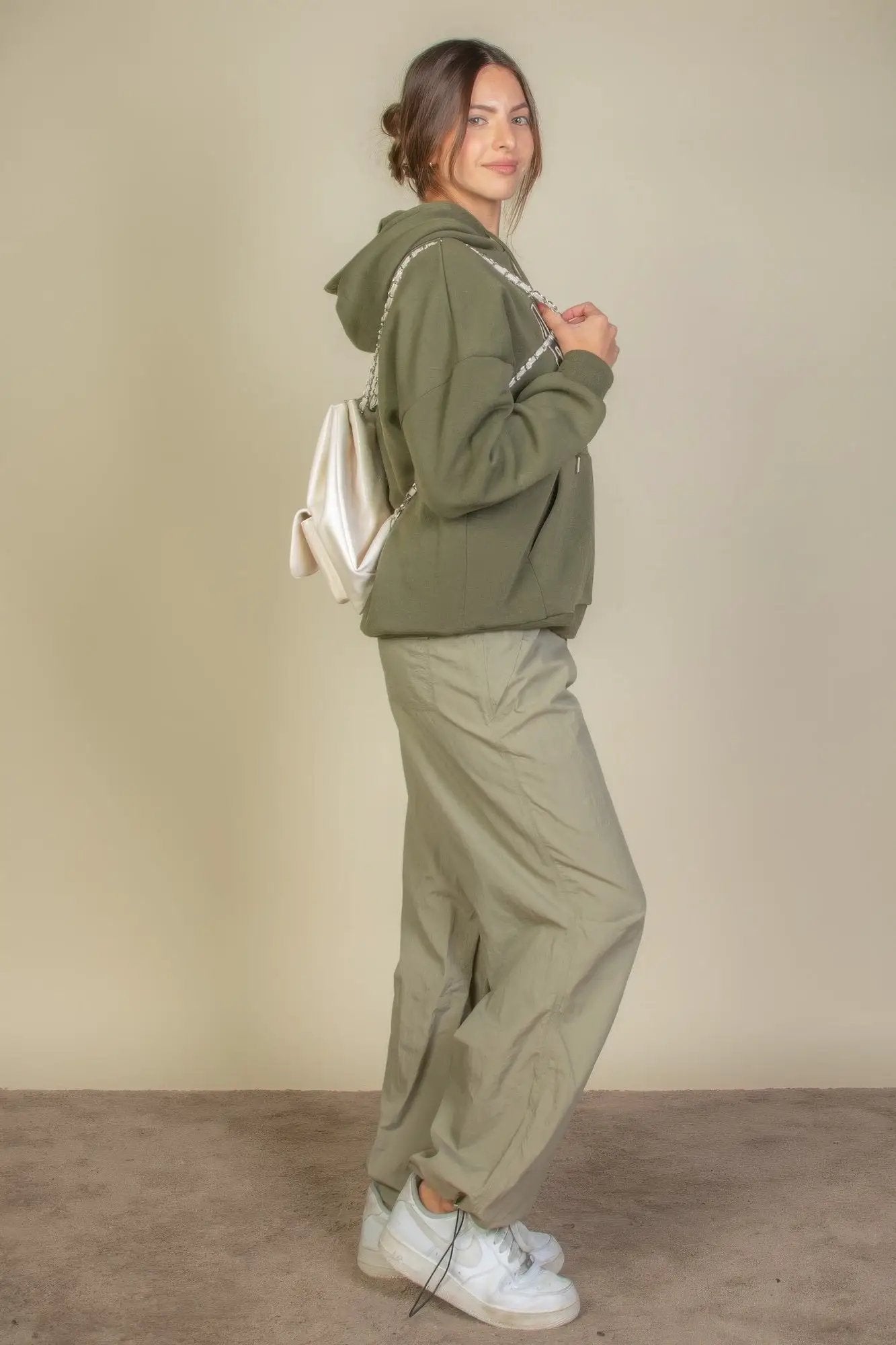 Graphic Kangaroo Pocket Drawstring Hoodie - Image 4