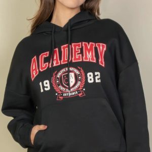 Graphic Kangaroo Pocket Drawstring Hoodie - Image 7