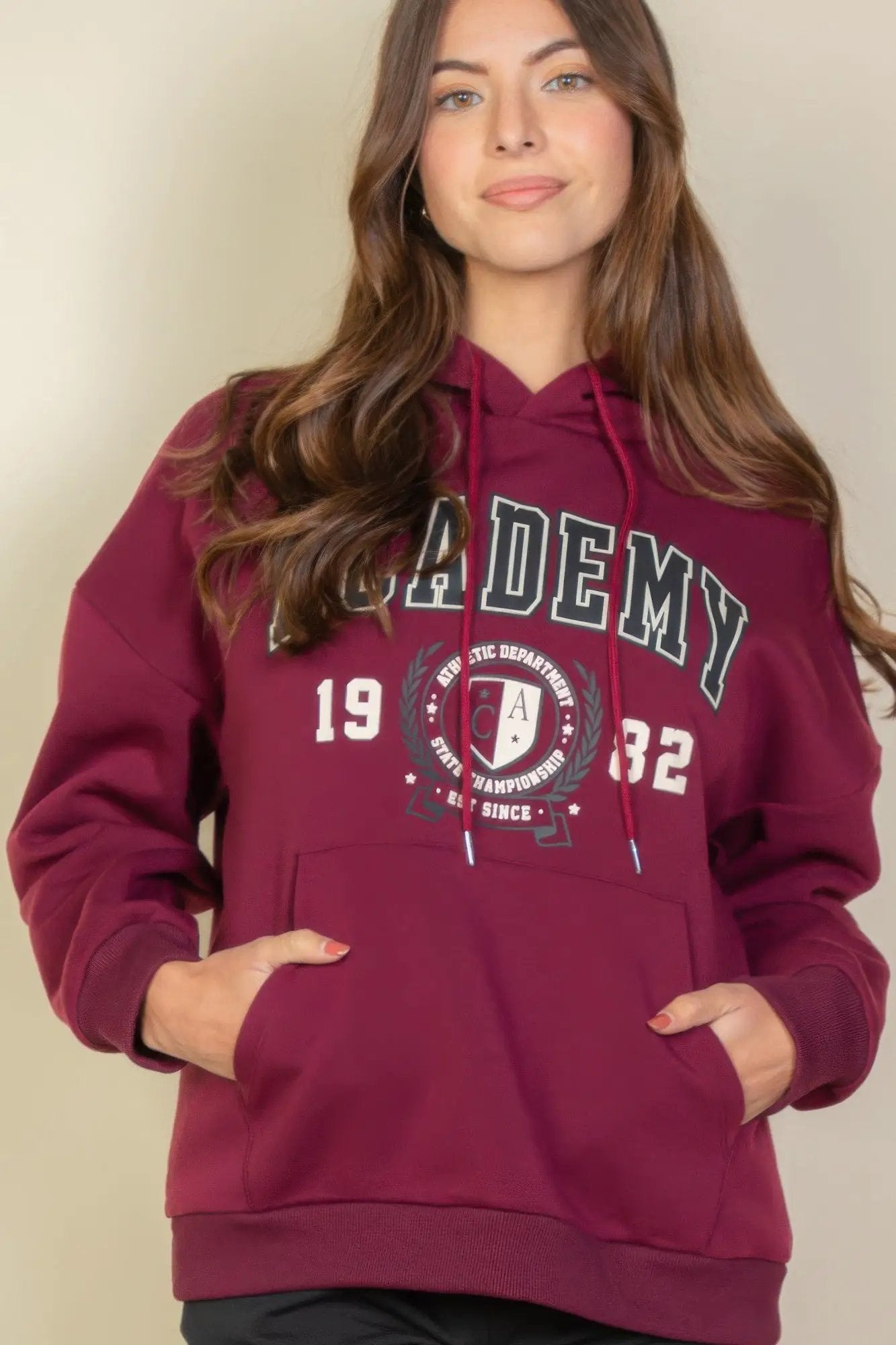 Graphic Kangaroo Pocket Drawstring Hoodie - Image 8