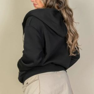 Graphic Drop Shoulder Zipper Up Hoodie - Image 5