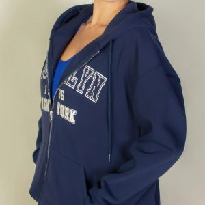 Graphic Drop Shoulder Zipper Up Hoodie - Image 4