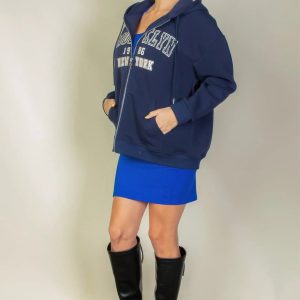 Graphic Drop Shoulder Zipper Up Hoodie - Image 5