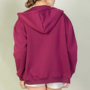 Graphic Drop Shoulder Zipper Up Hoodie - Image 12