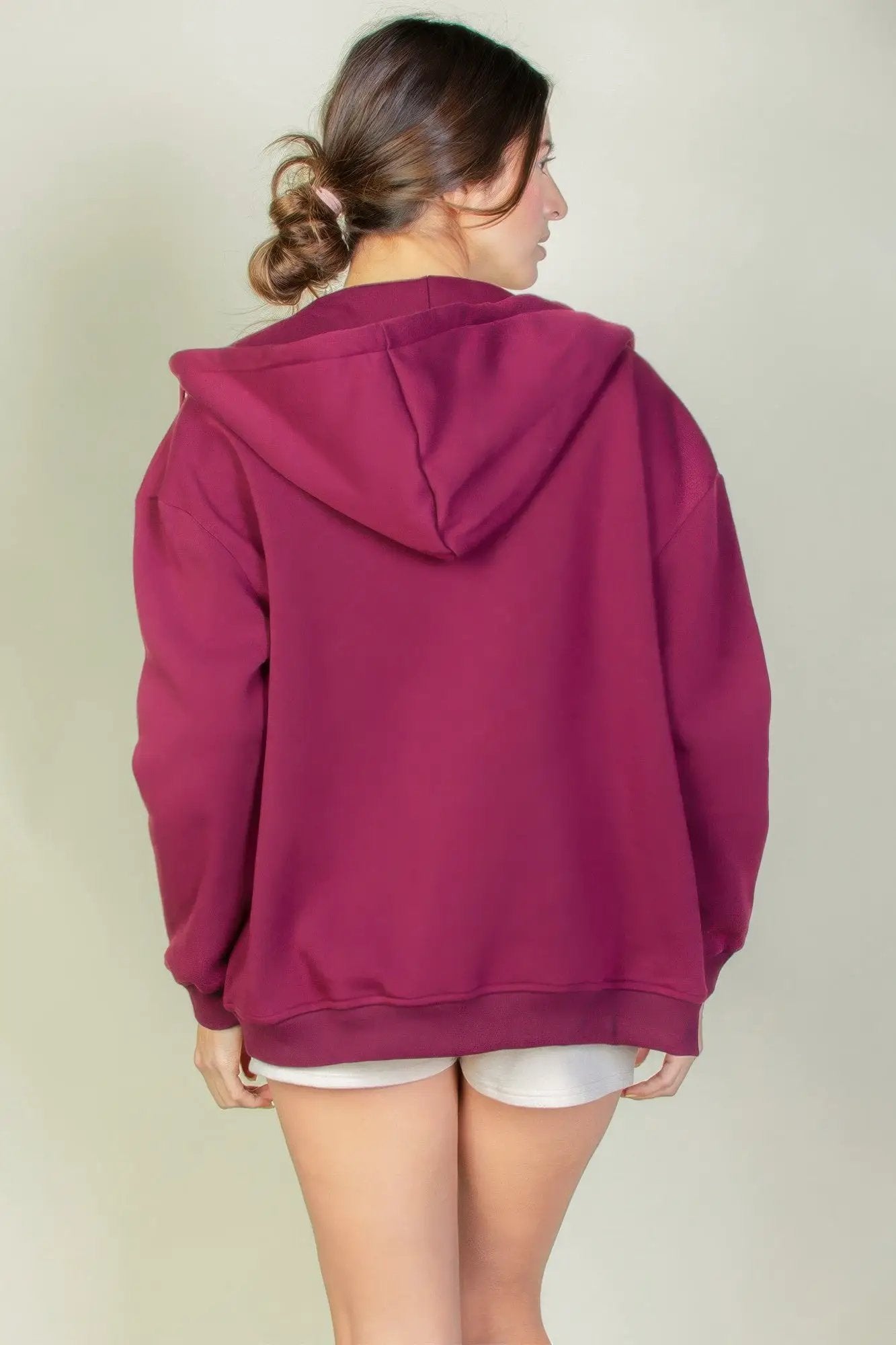 Graphic Drop Shoulder Zipper Up Hoodie - Image 12
