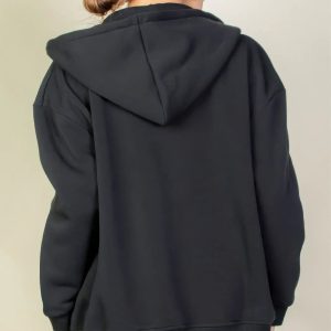 Graphic Drop Shoulder Zipper Up Hoodie - Image 17