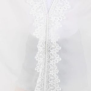 Flower Pattern Trim Detail Poncho - Image 4