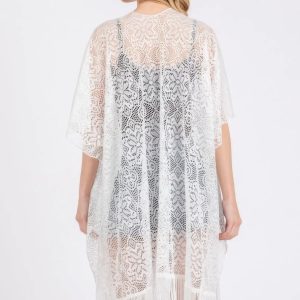 Flower Pattern Crochet Lace Tassel Cover Up - Image 9