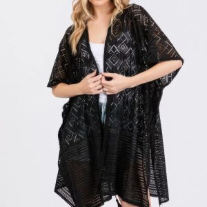 Geometric Pattern Tassel Cover Up - Image 1