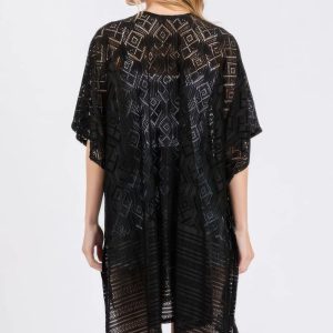 Geometric Pattern Tassel Cover Up - Image 4