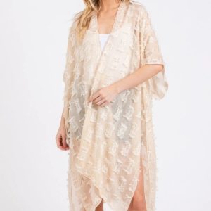 Distressed Pattern Tassel Kimono - Image 1