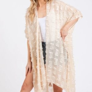 Distressed Pattern Tassel Kimono - Image 3