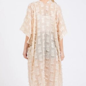 Distressed Pattern Tassel Kimono - Image 5