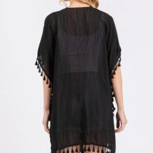Crochet And Tassel Trim Cover Up - Image 6