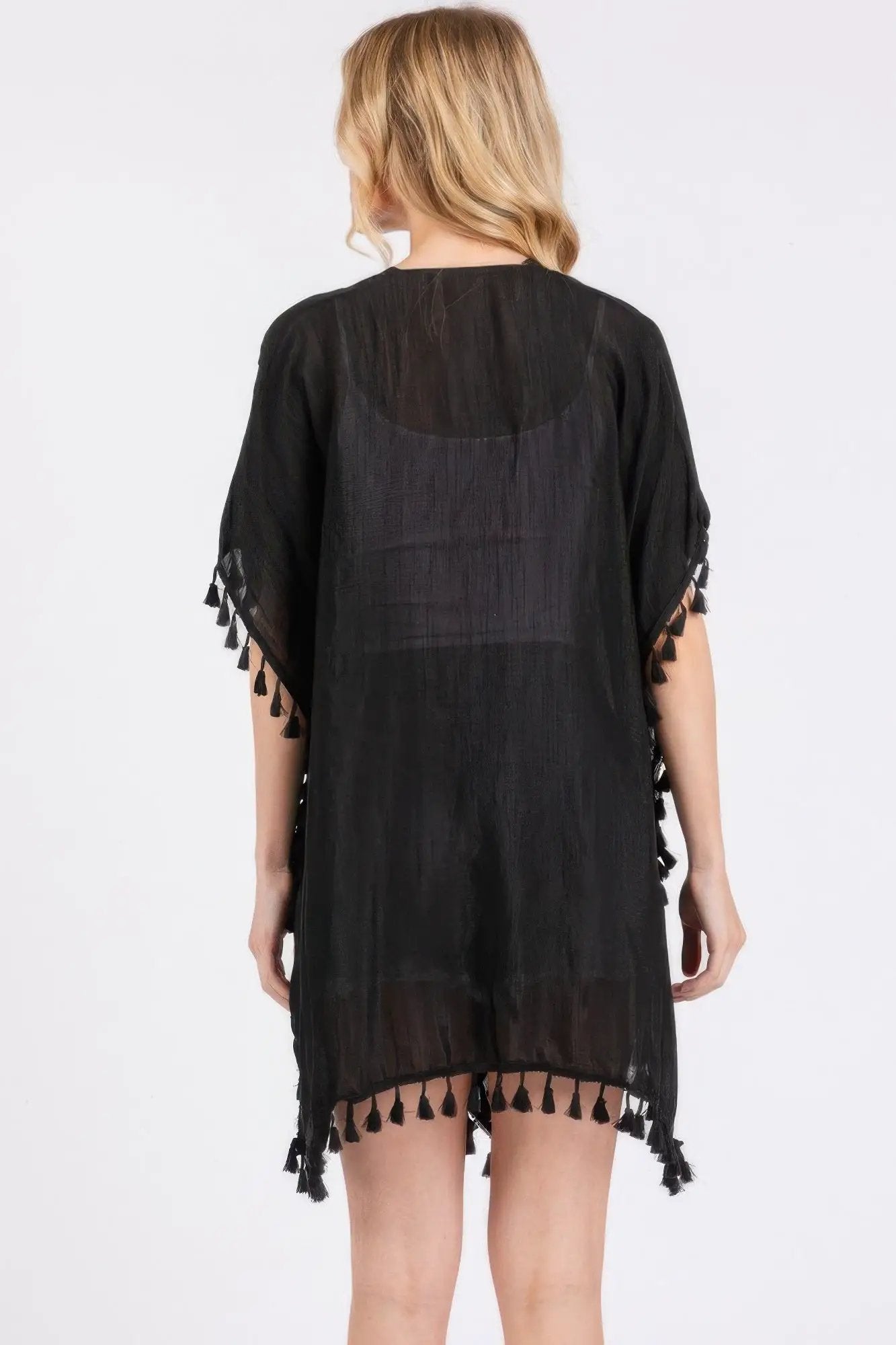 Crochet And Tassel Trim Cover Up - Image 6