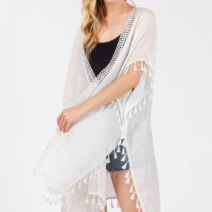 Crochet And Tassel Trim Cover Up - Image 7